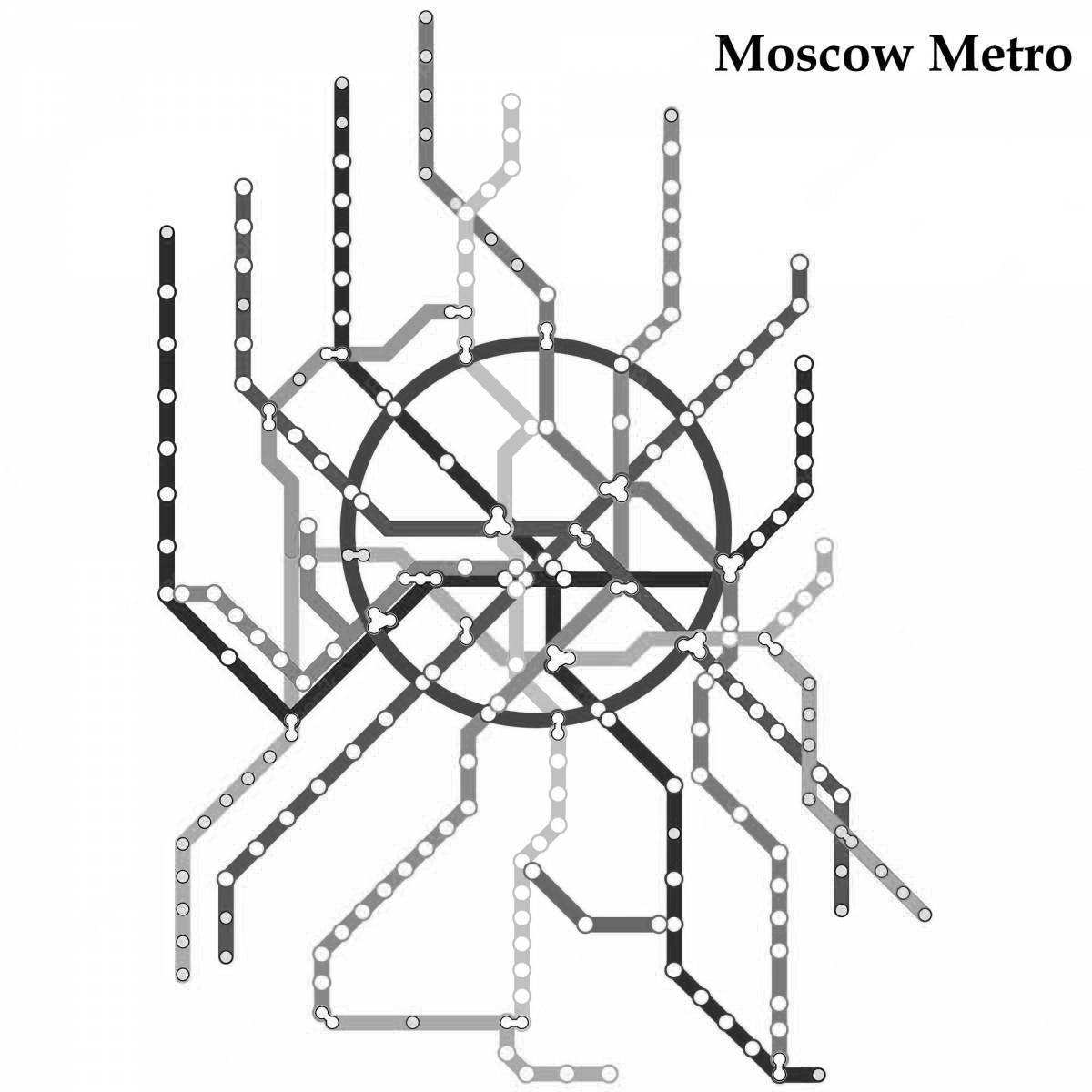Яркая раскраска карта метро