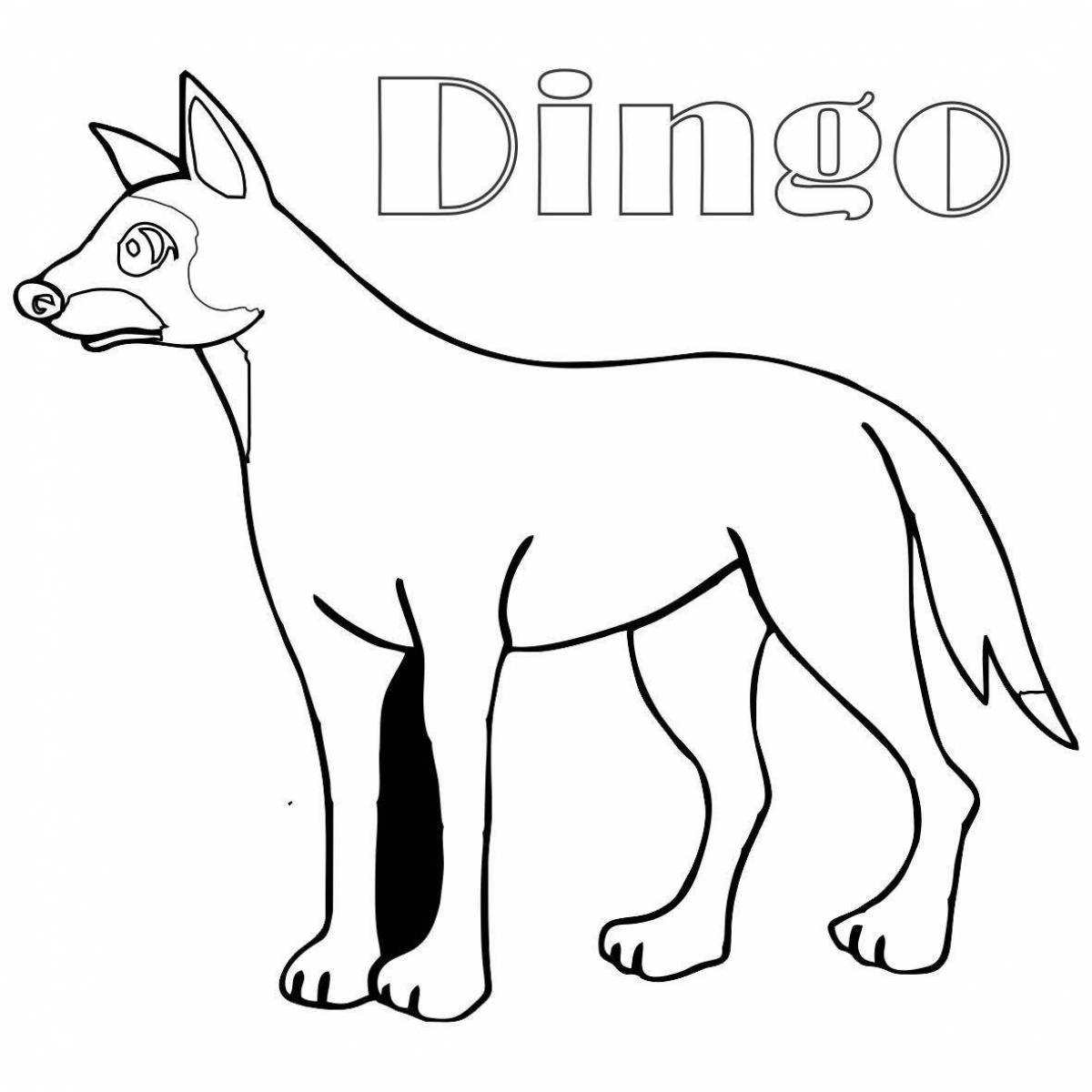 Раскраска очаровательная собака динго