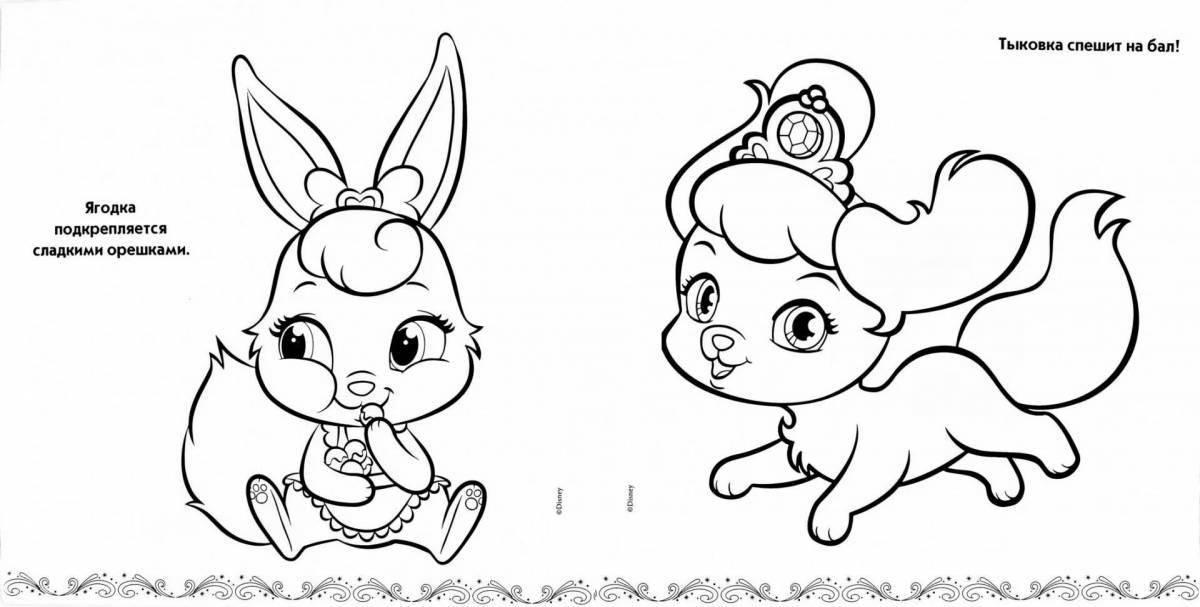 Буйная раскраска кролик принцесса