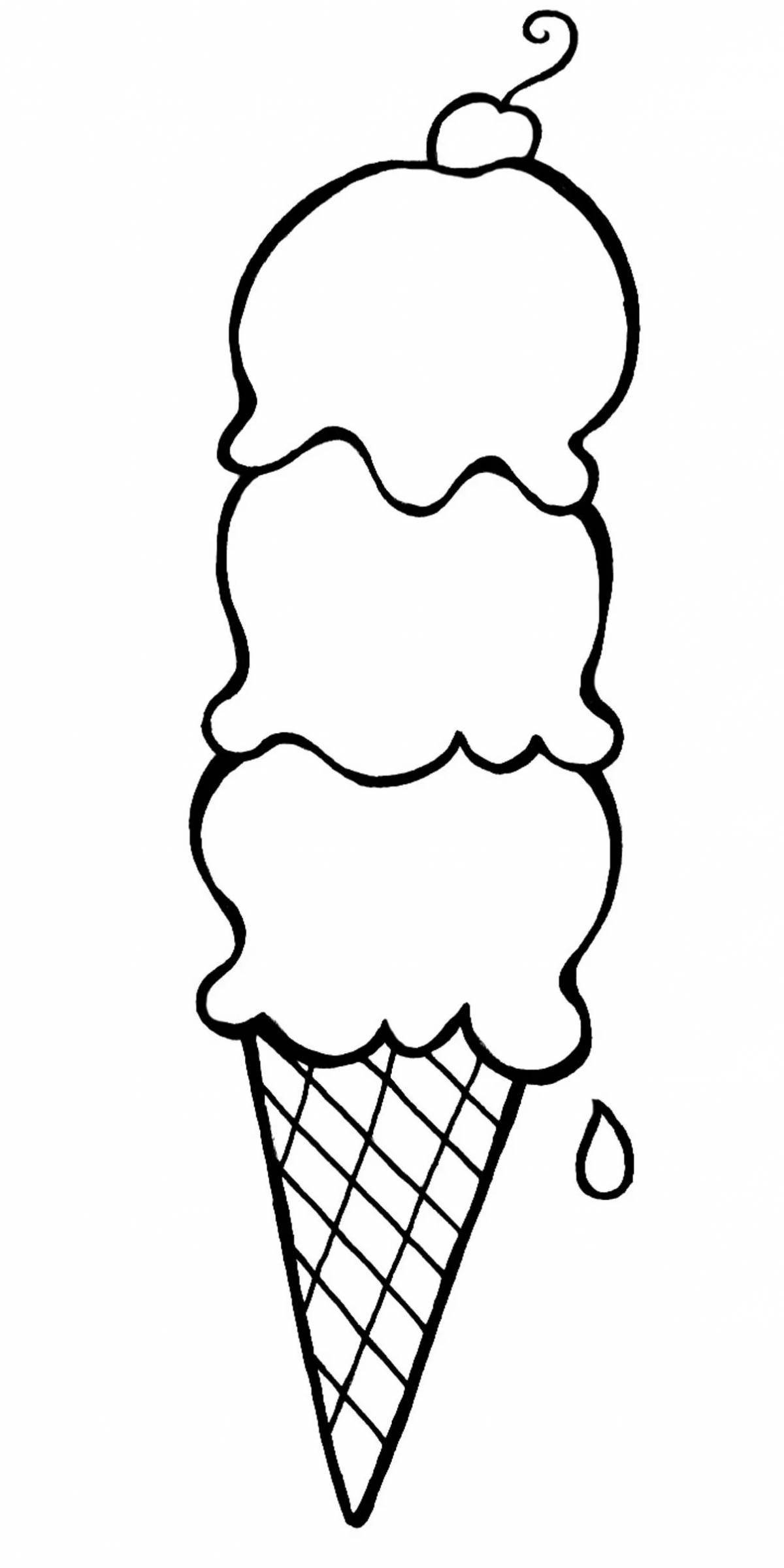 Раскраска вкусное мороженое