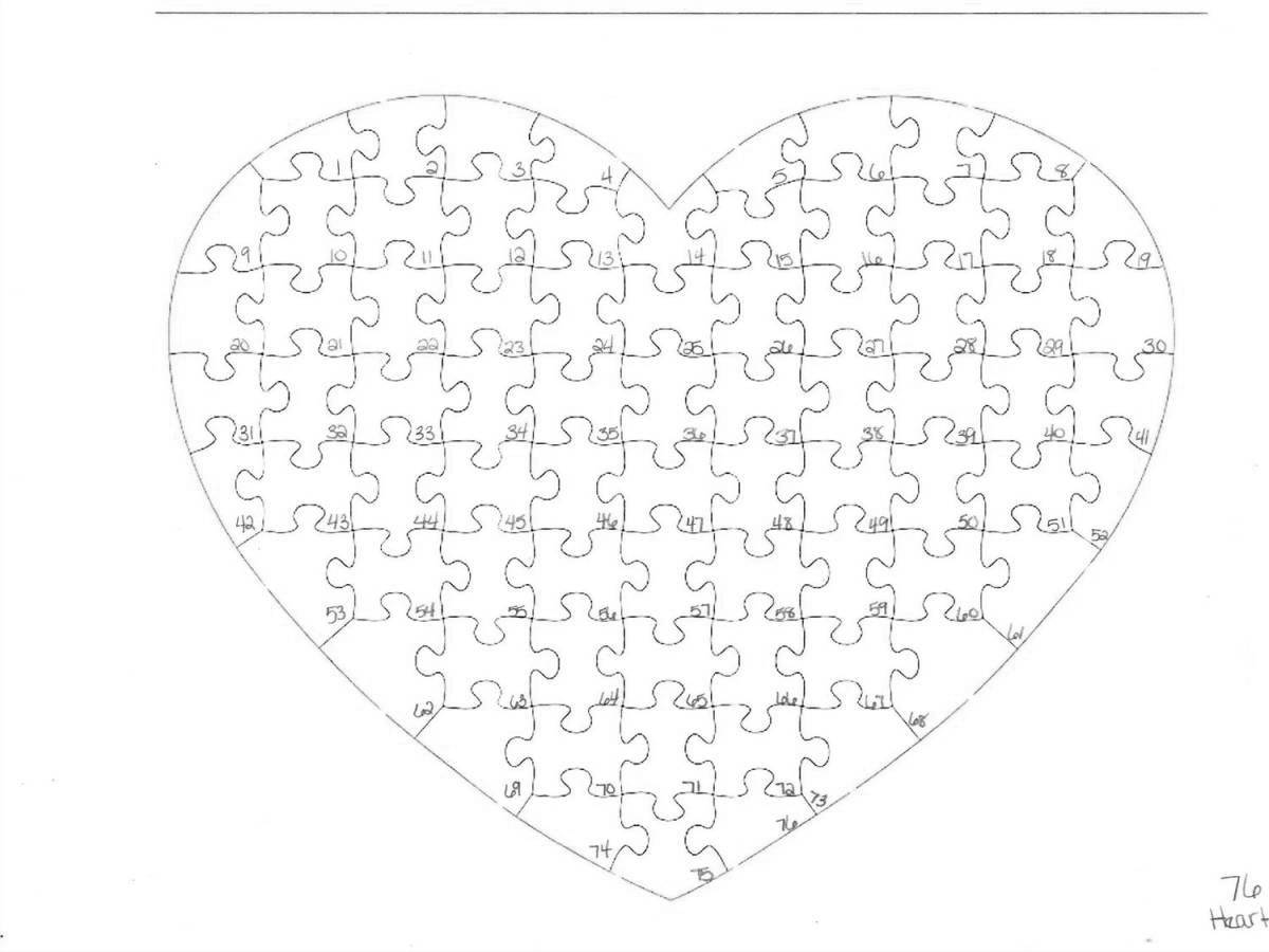Раскраска splendid heart puzzle