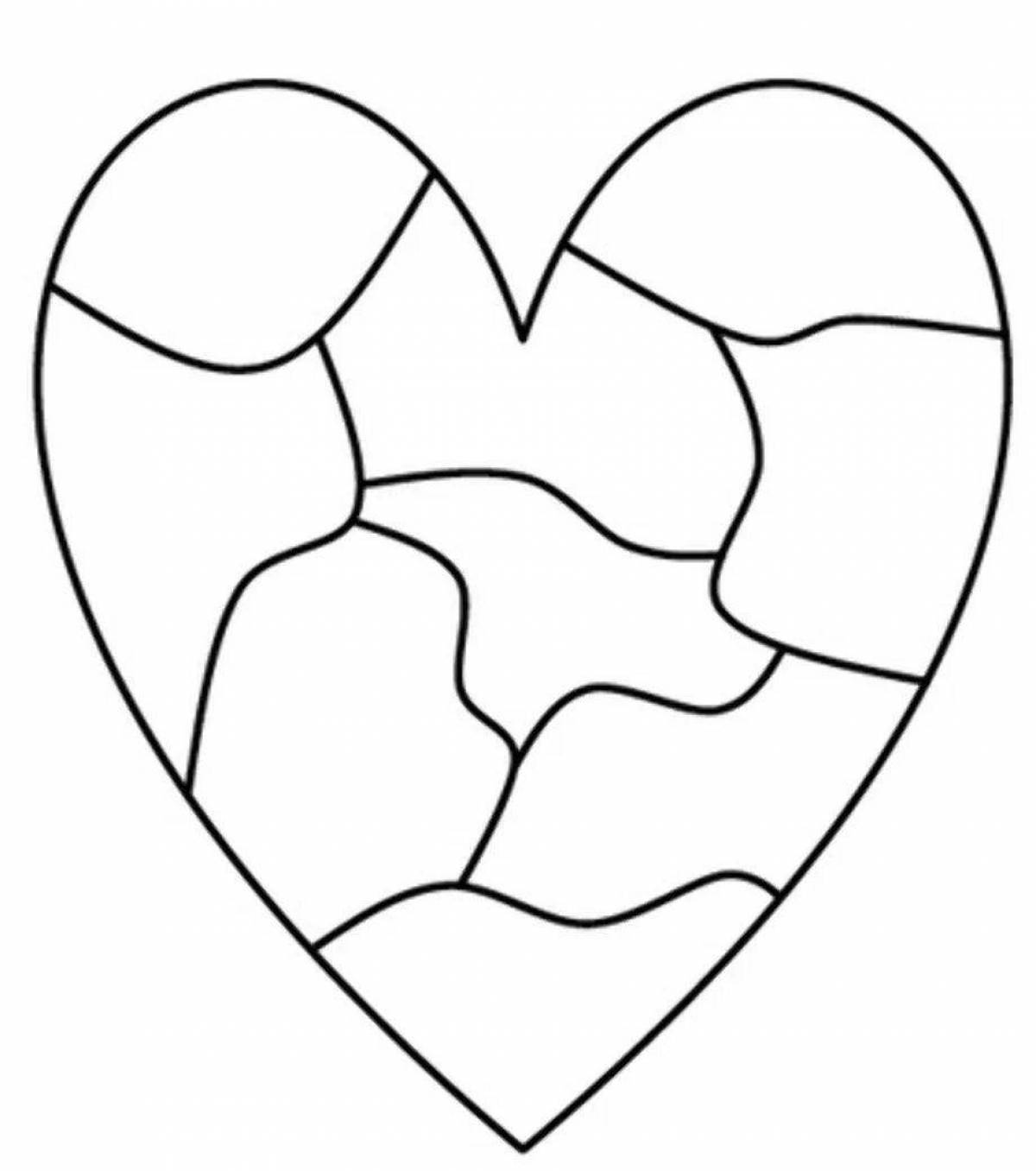 Очаровательная страница-головоломка с сердцем