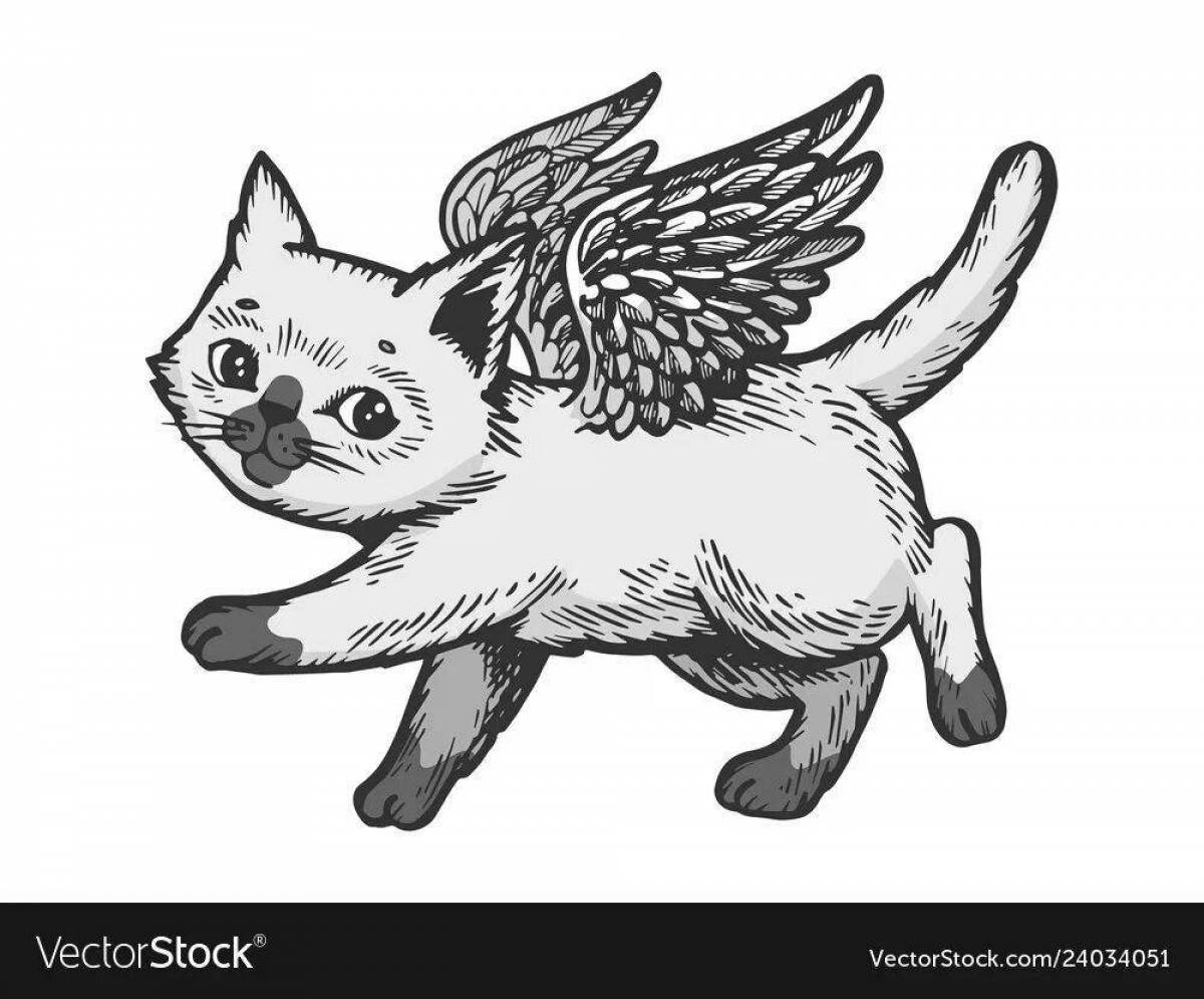 Раскраска славный летающий кот