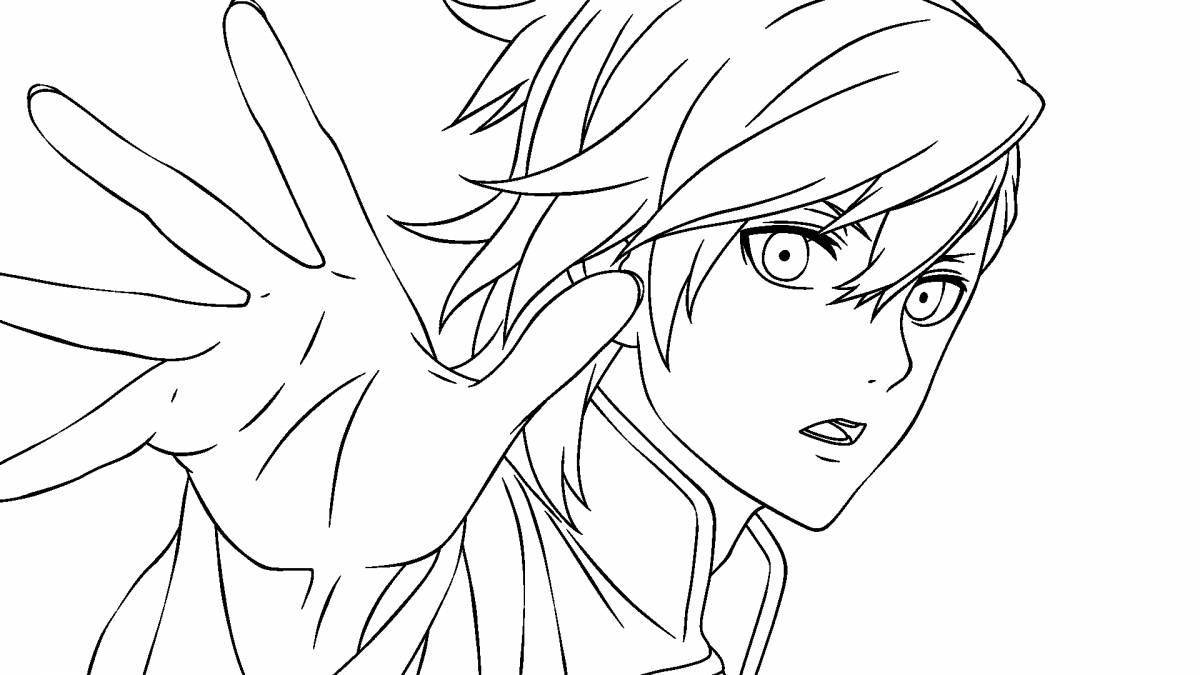 Radiant coloring page anime boys handsome