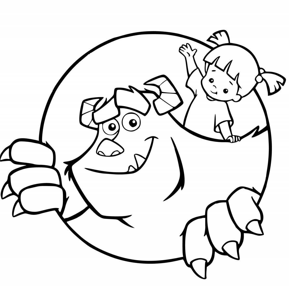 Color-happy sally and boo coloring page