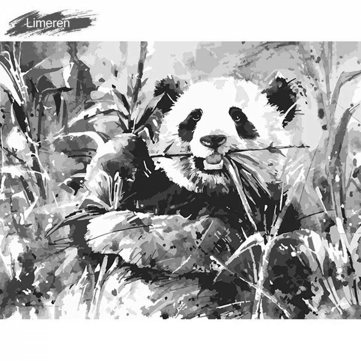 Веселая панда раскраска по номерам