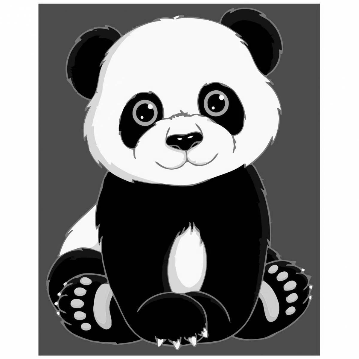 Раскраска милая панда по номерам