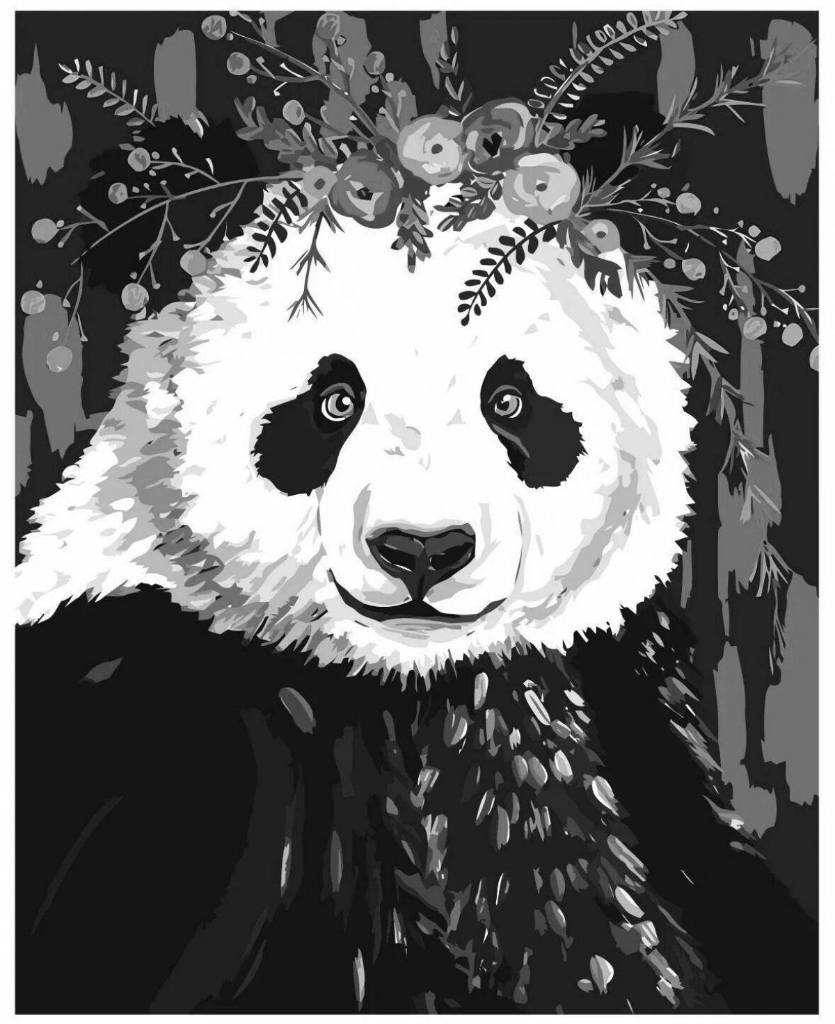 Раскраска сказочная панда по номерам