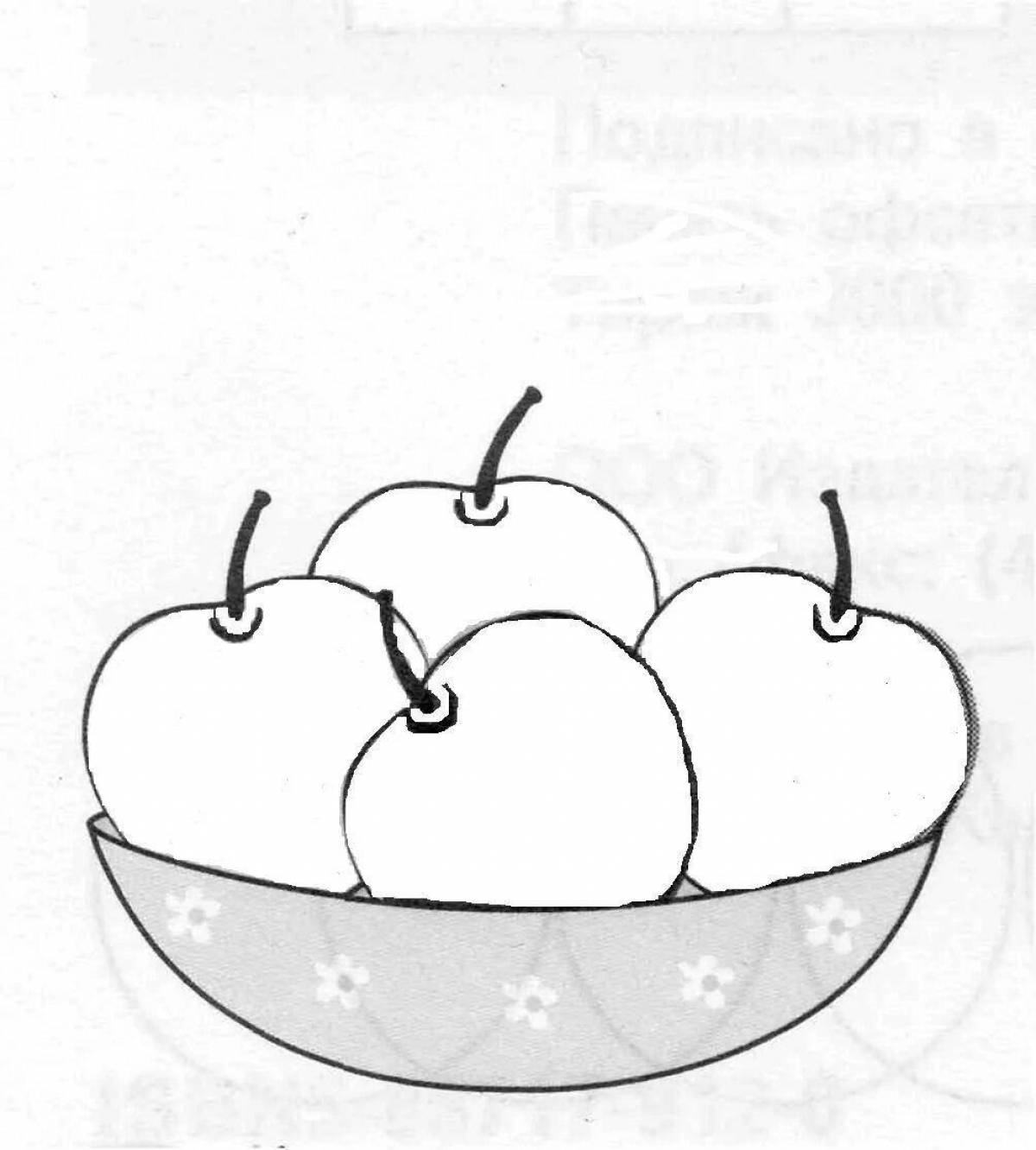 Драматический контраст яблоко на тарелке