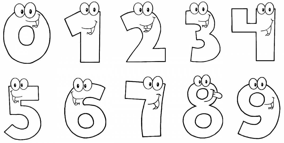 Radiant coloring page numbers with eyes