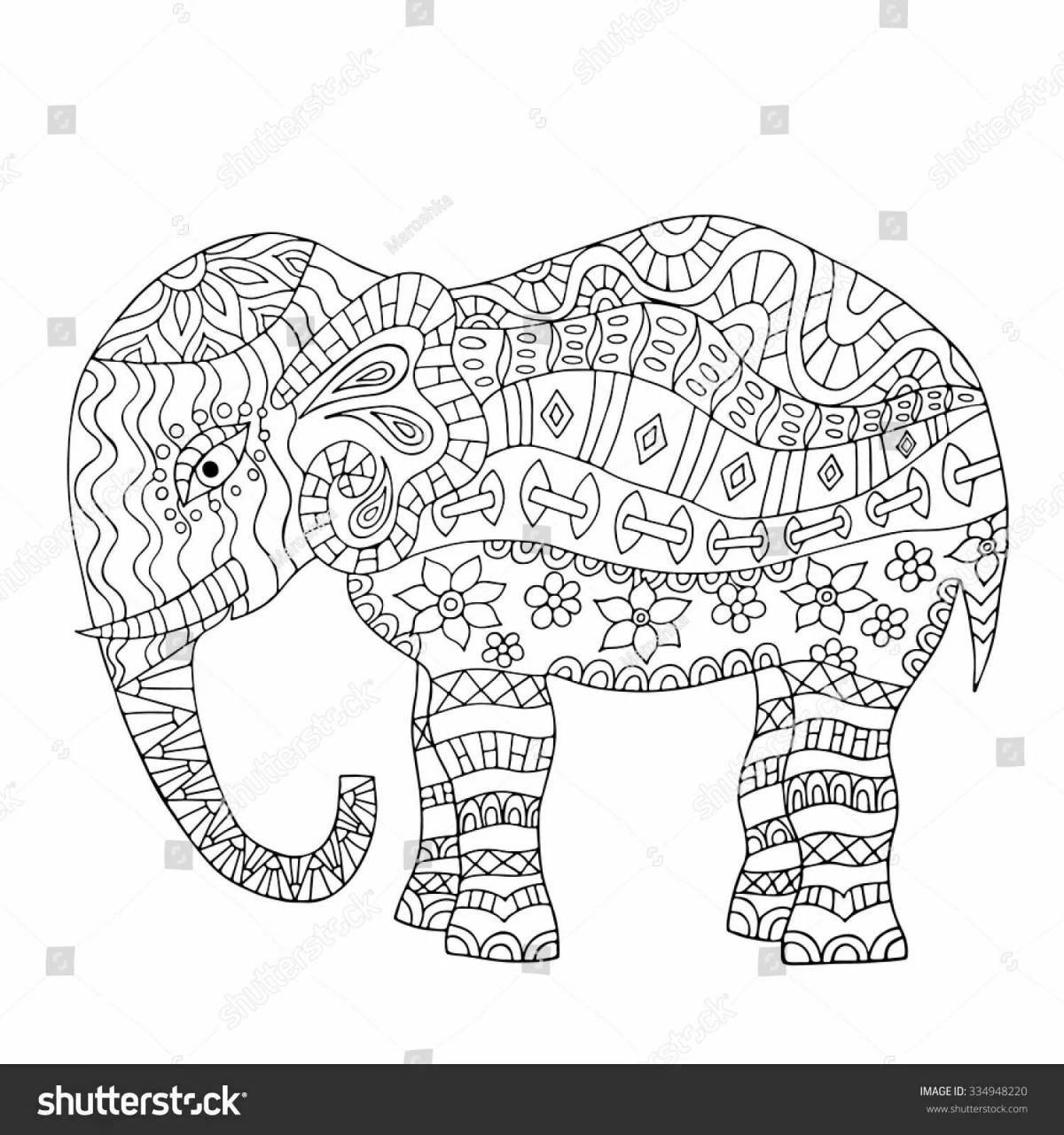 Потрясающая раскраска слон по номерам