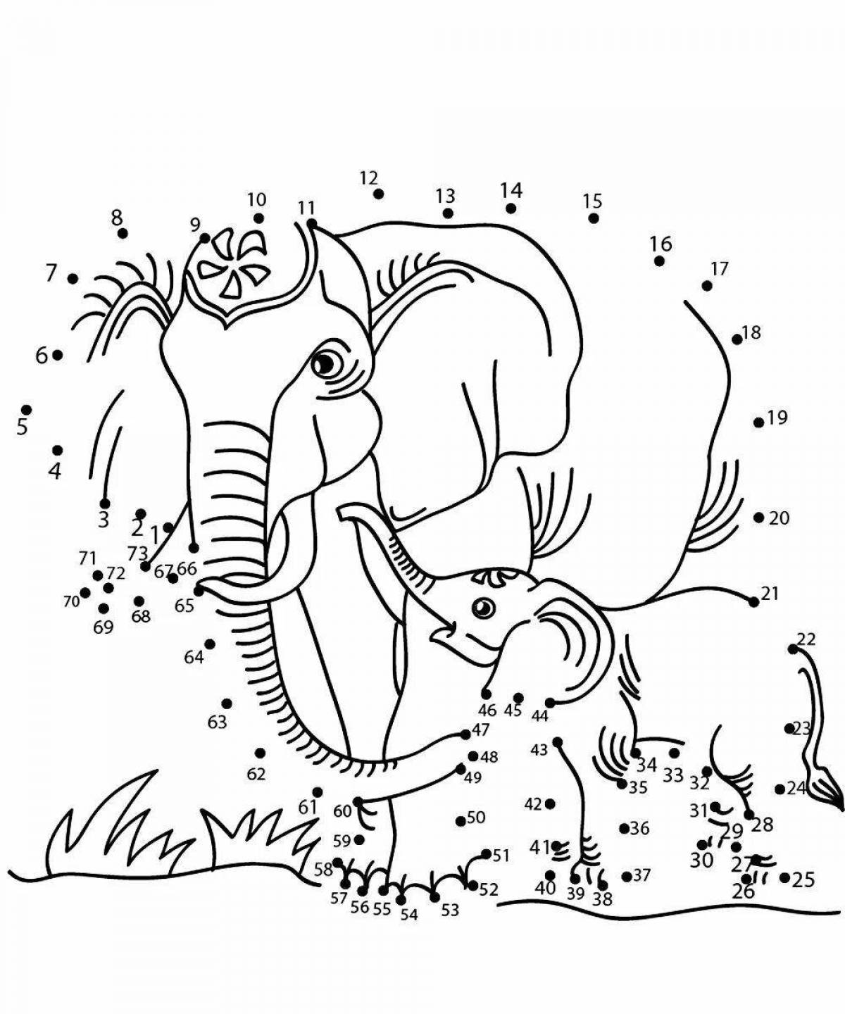 Безупречная раскраска слон по номерам