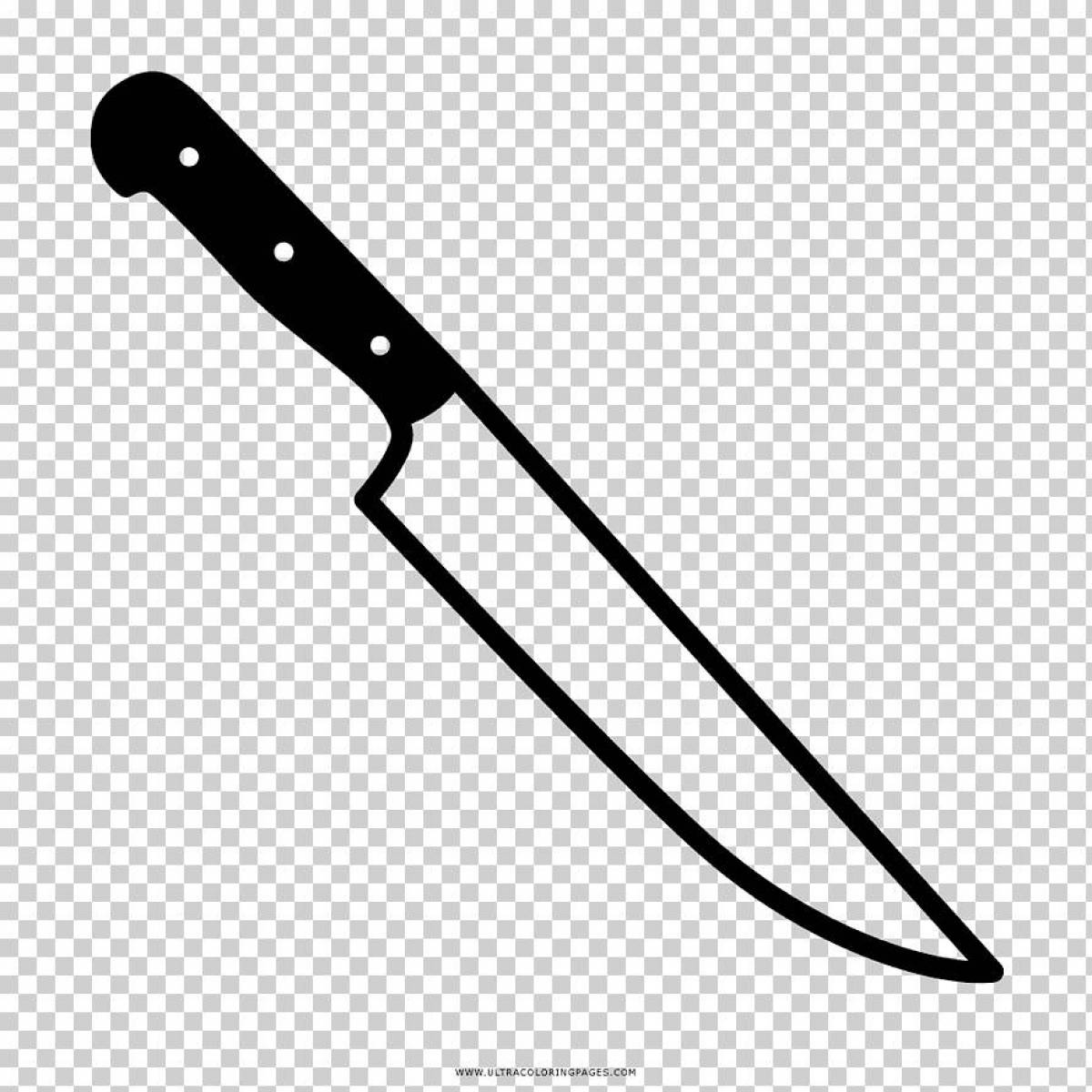 Страница раскраски остроконечного ножа