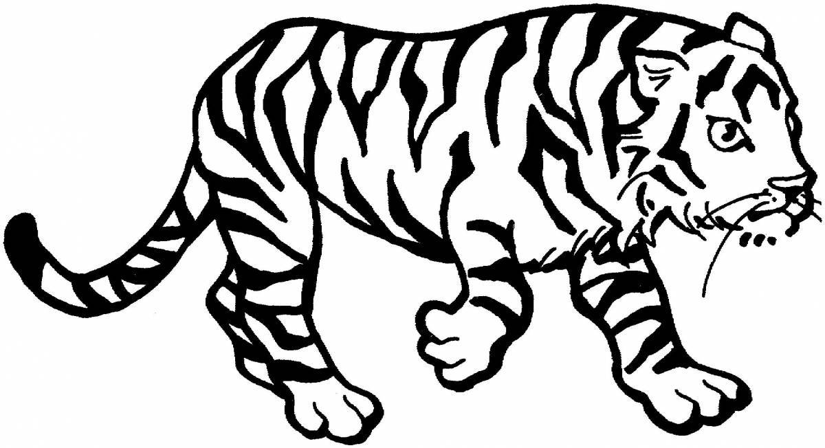 Раскраска роскошный амурский тигр