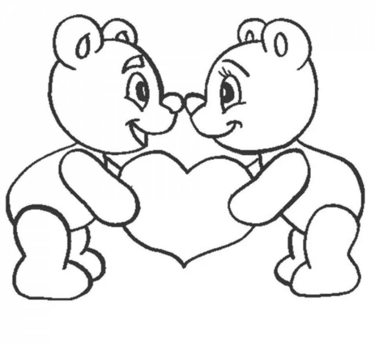 Изысканный медведь с рисунком сердца