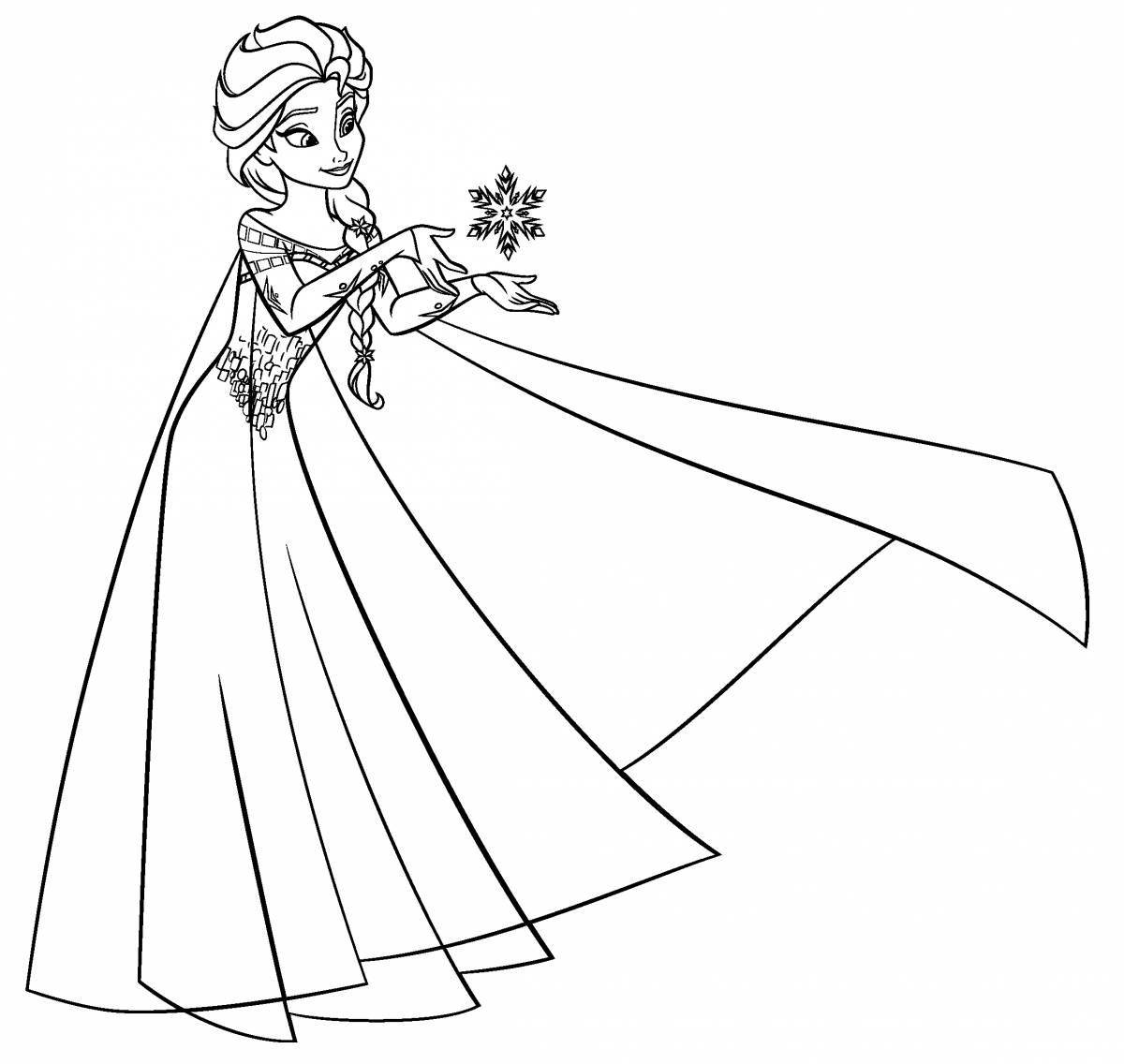 Изысканная раскраска принцесса эльза для девочек