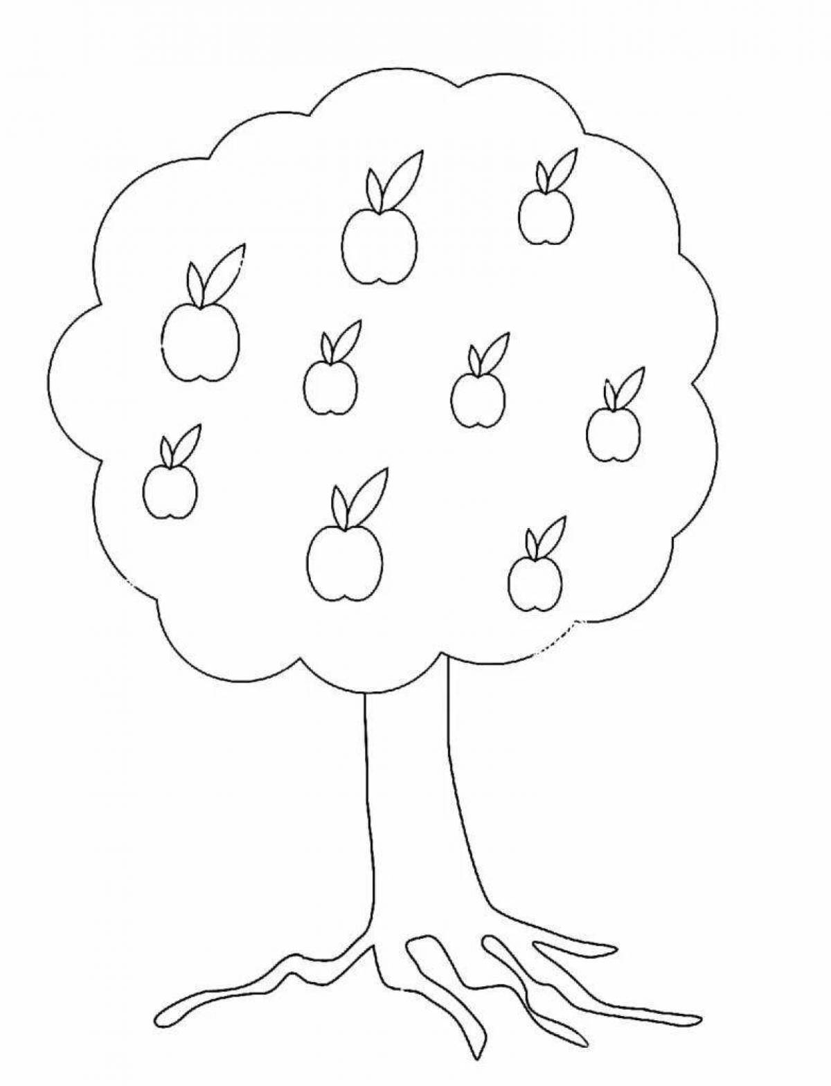 Игривая елка с яблоками для детей