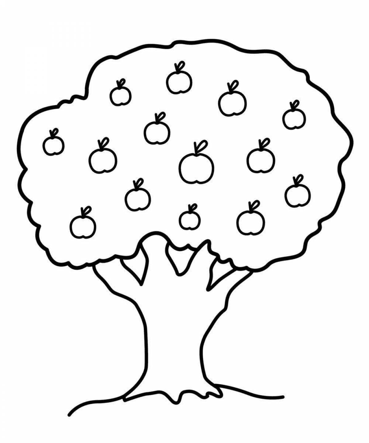 Ликующее дерево с яблоками для малышей