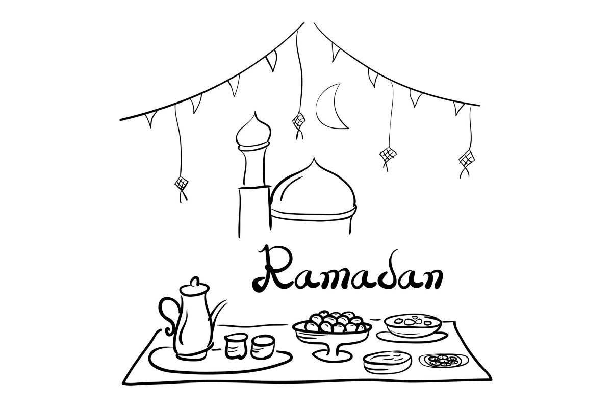 Живая раскраска рамадан