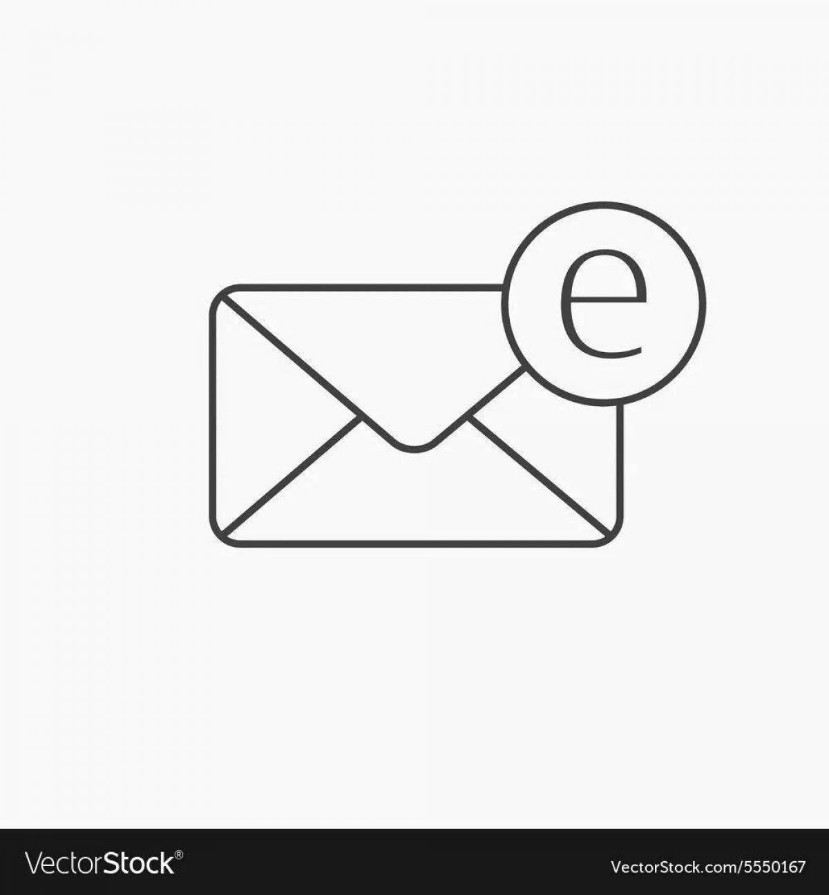 Страница раскраски электронной почты с цветными брызгами