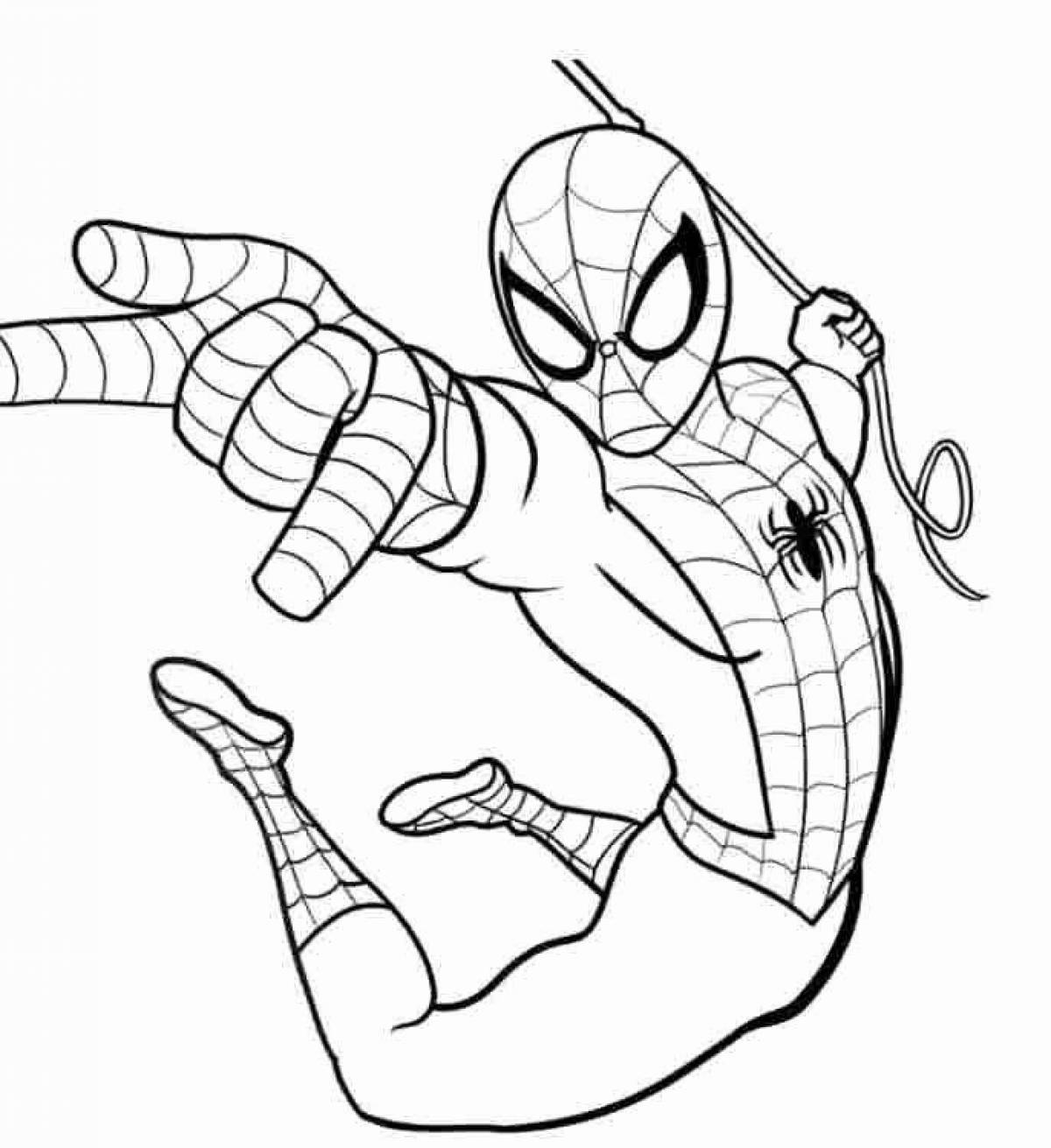 Детализированная страница раскраски человека-паука