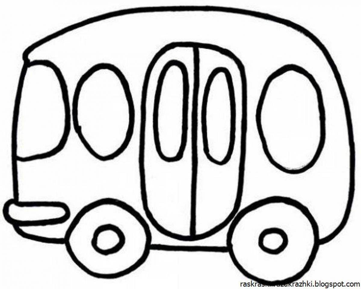 Яркая автомобильная раскраска для детей 3-4 лет