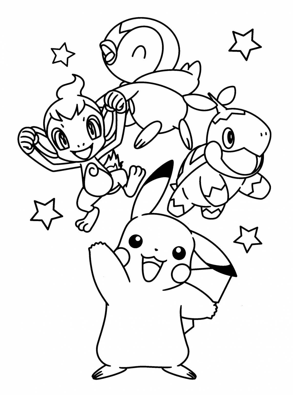 Сказочная страница раскраски piplap pokemon