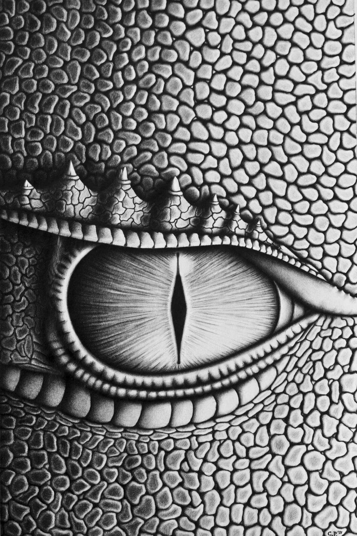 Яркая раскраска глаз дракона