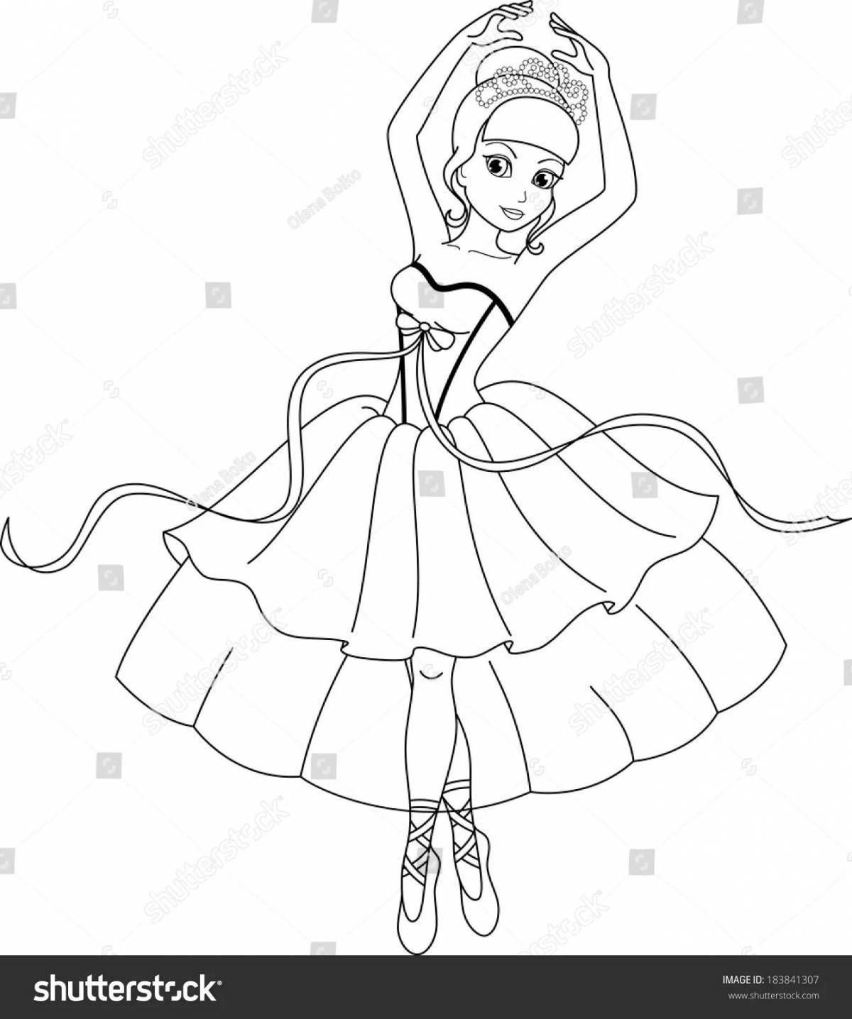 Очаровательная раскраска принцесса балерина