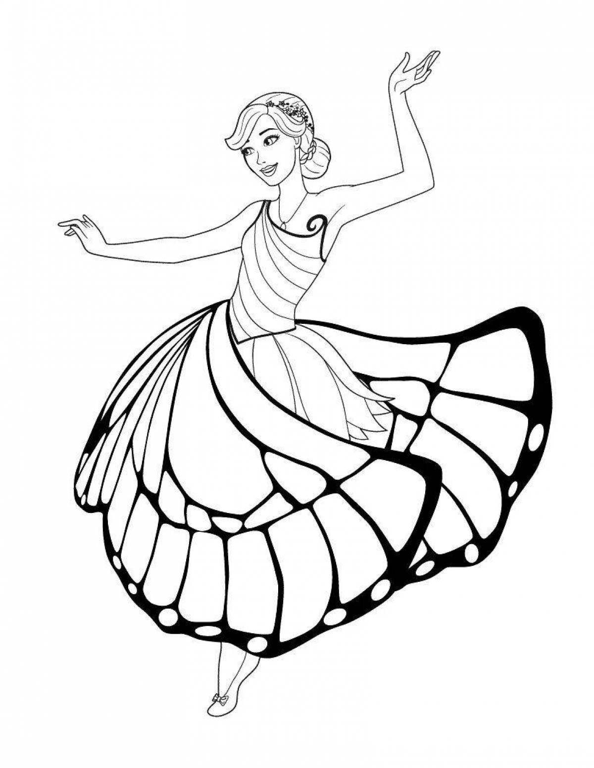 Заманчивая раскраска принцесса балерина
