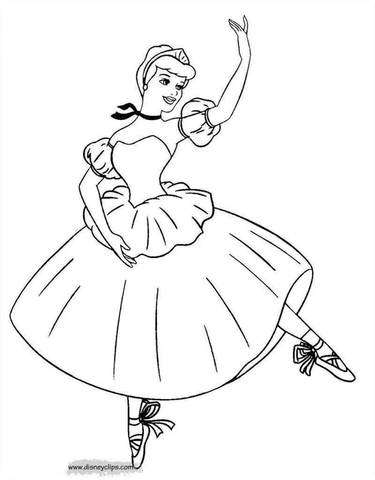 Блаженная раскраска принцесса балерина