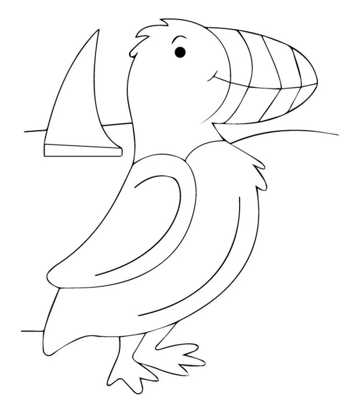 Увлекательная раскраска puffin bird