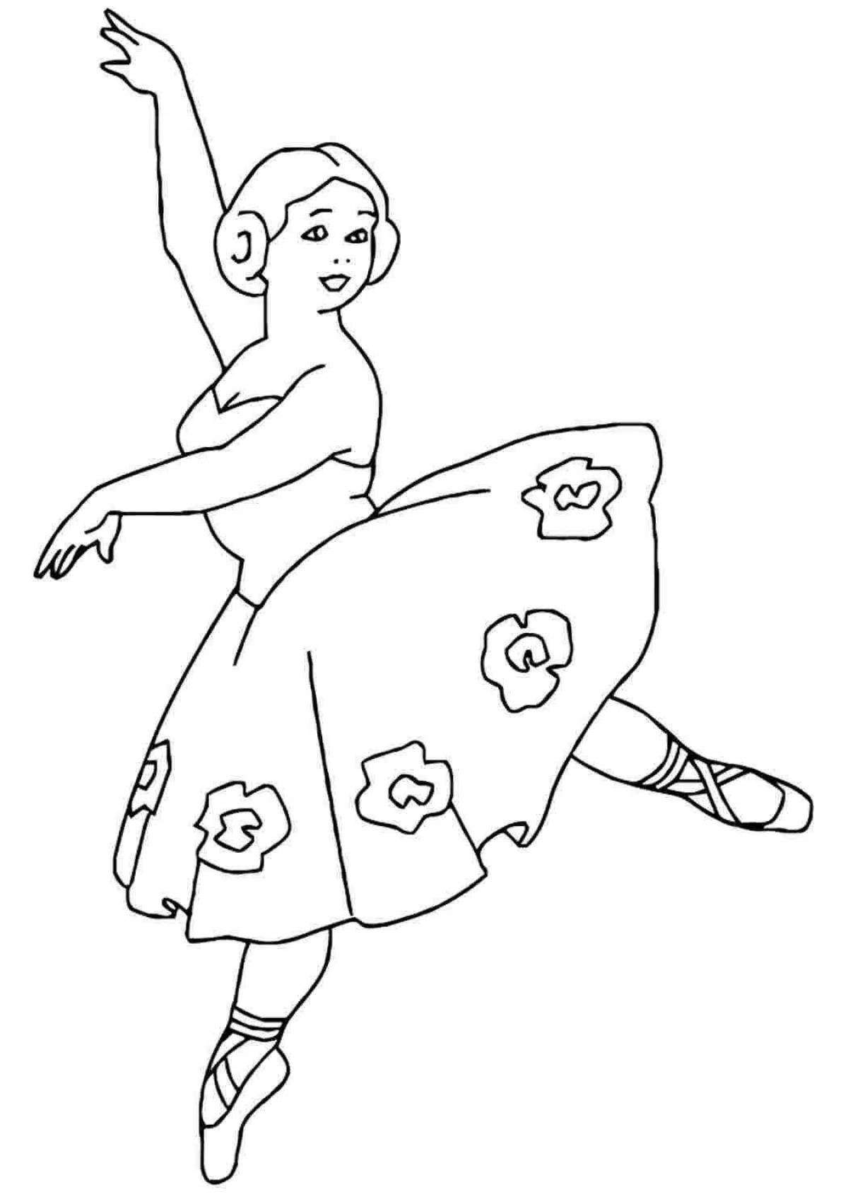 Раскраска игривая танцующая девушка