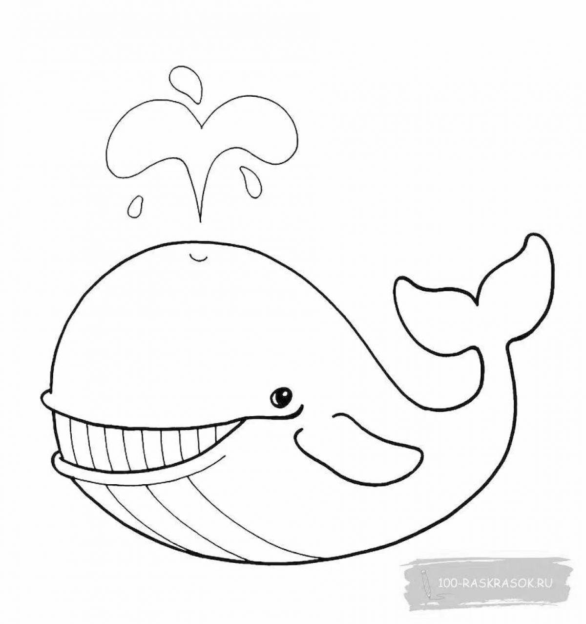 Ослепительная раскраска рисунок кита