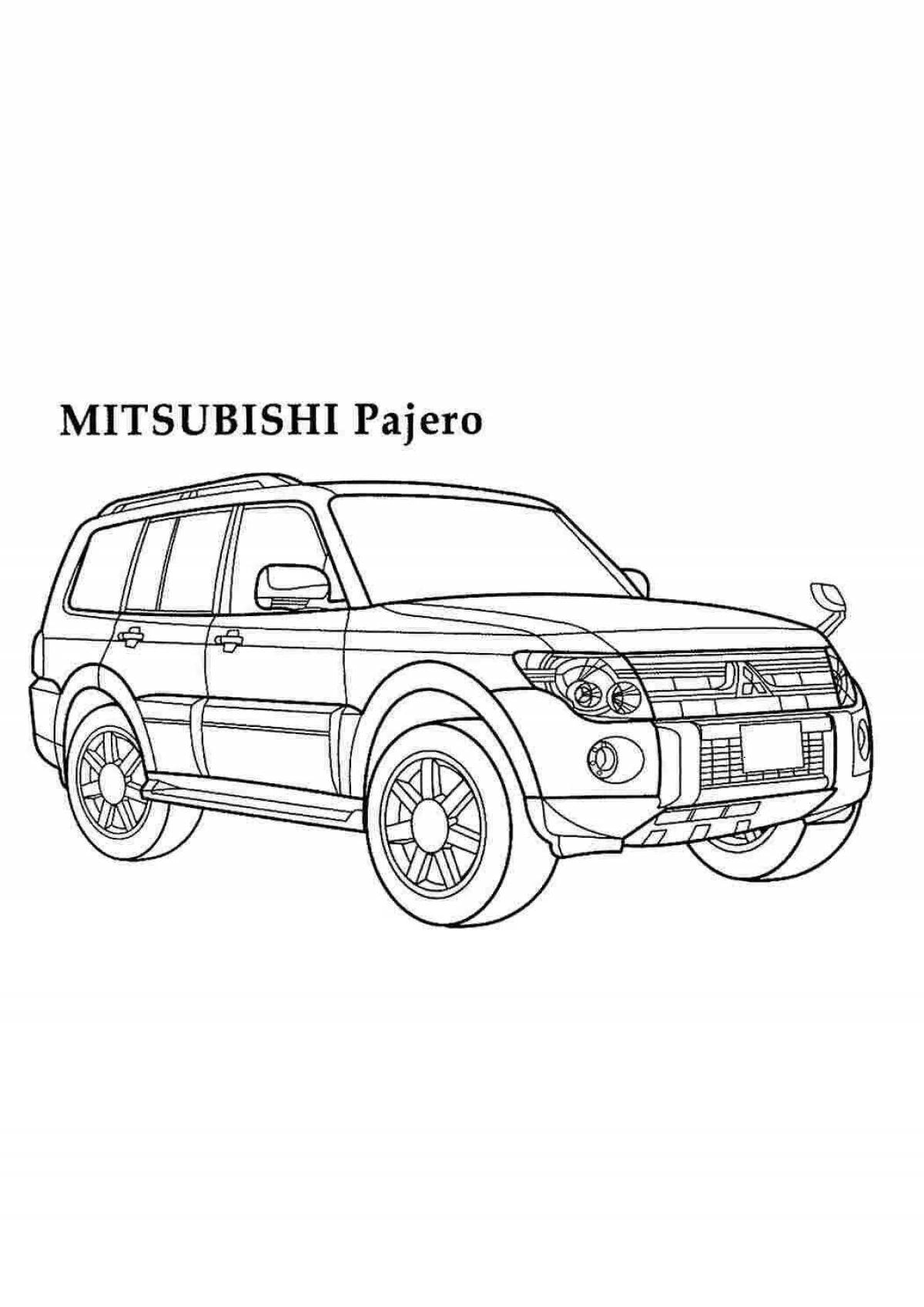 Раскраска элегантный mitsubishi pajero