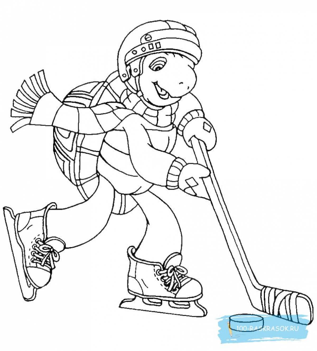 Славная страница раскраски зимних видов спорта для детей 6-7 лет