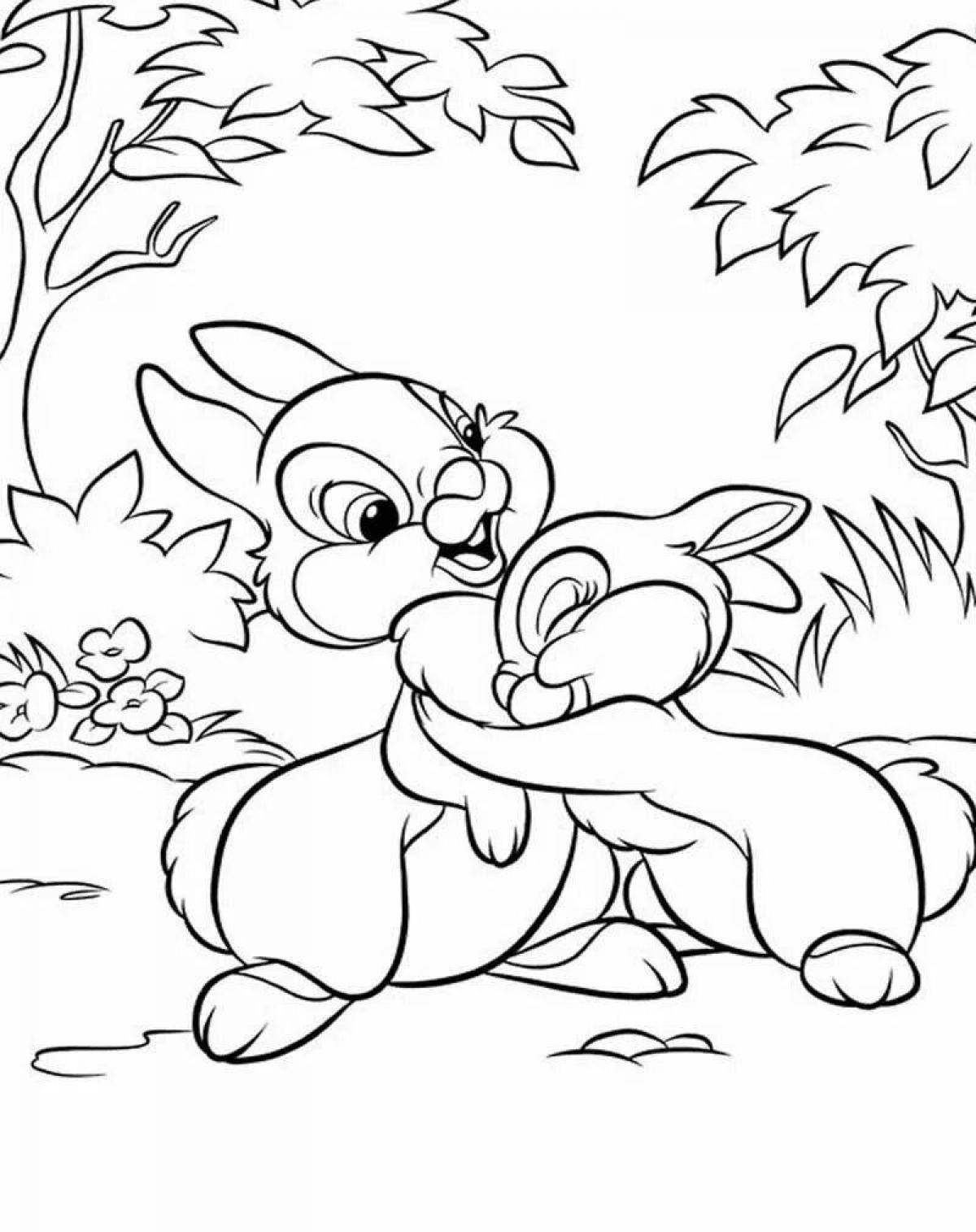 Snuggable coloring page bunny