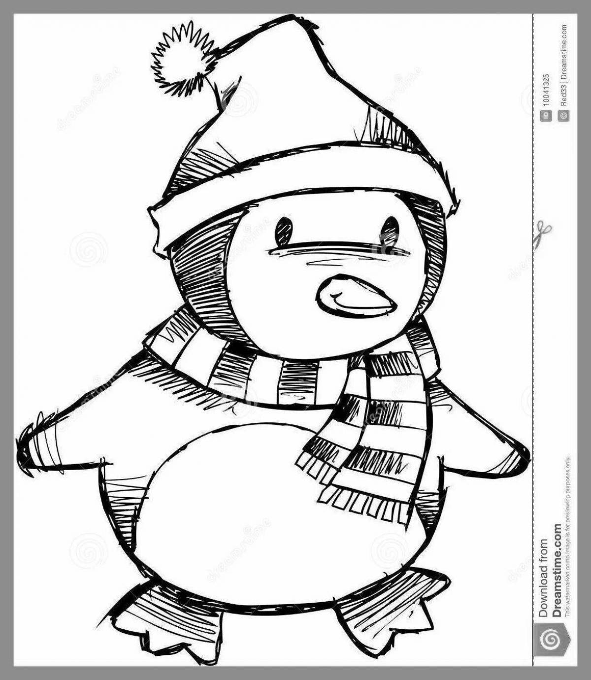 Лучезарный пингвин в шляпе
