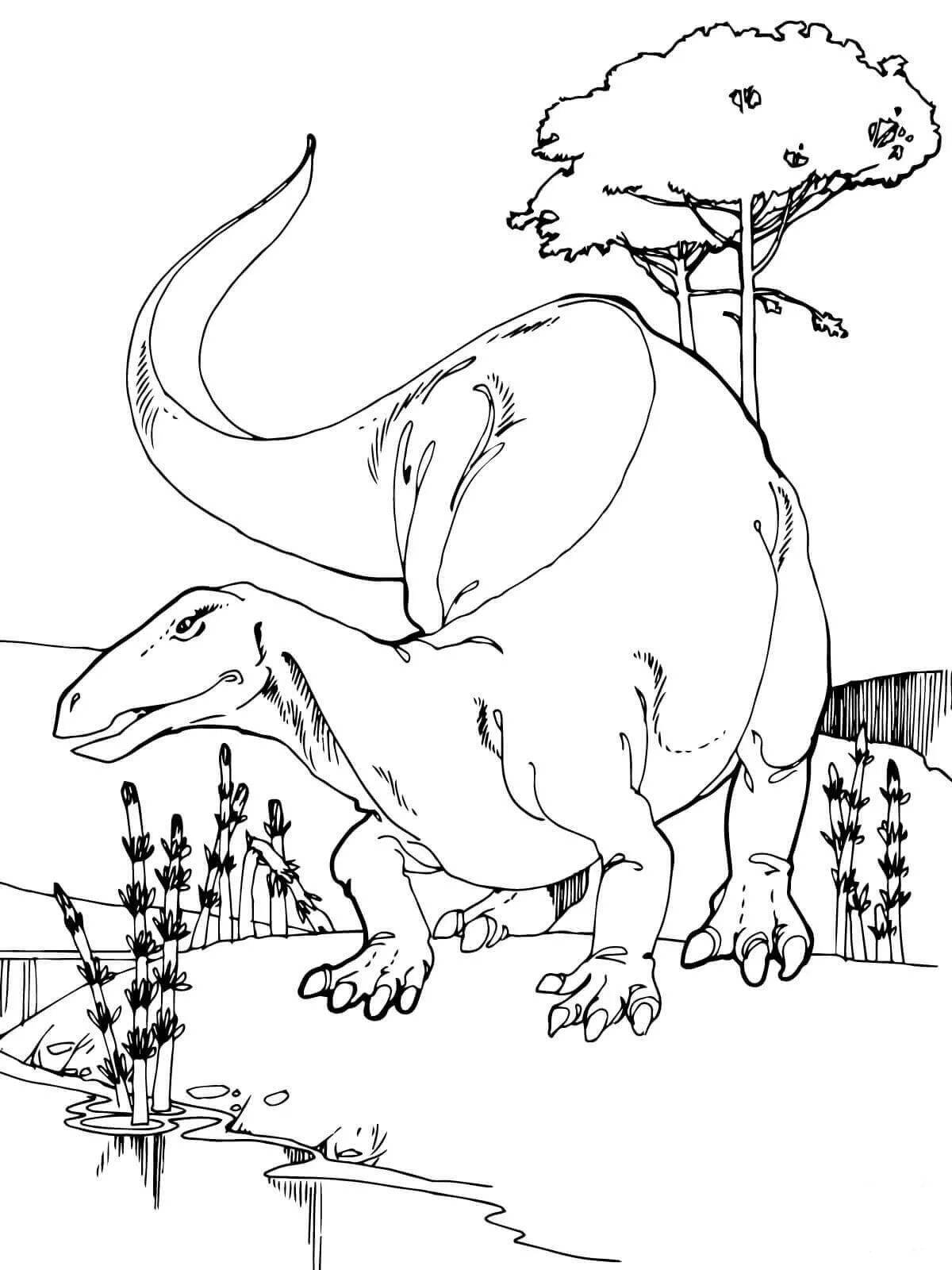 Страшный динозавр юрского периода раскраски