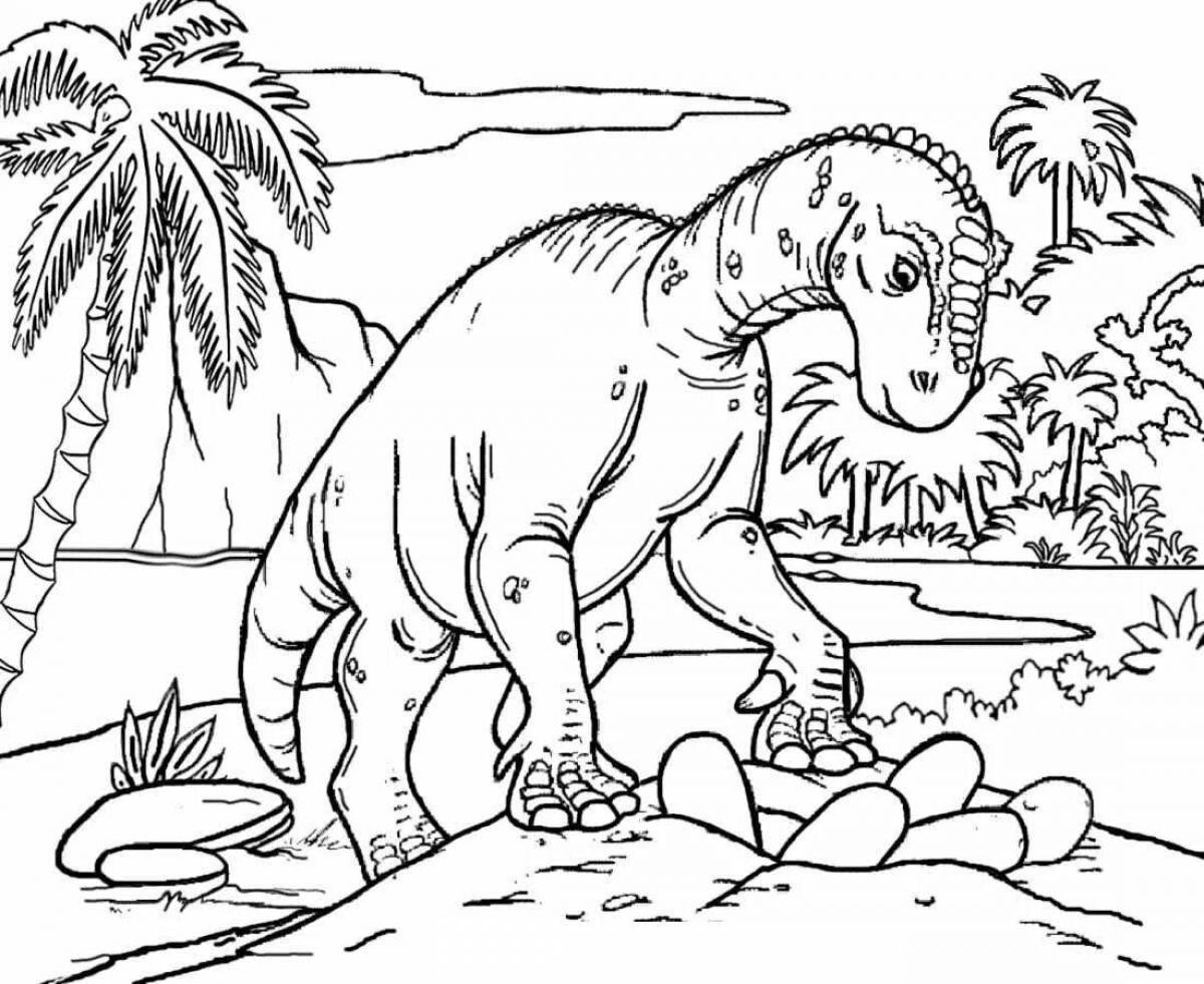 Потрясающая страница раскраски динозавров юрского периода