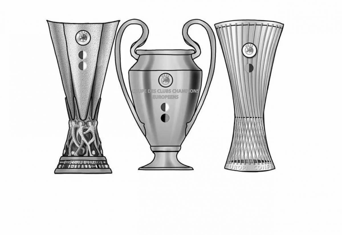 Яркая страница раскраски кубка лиги чемпионов
