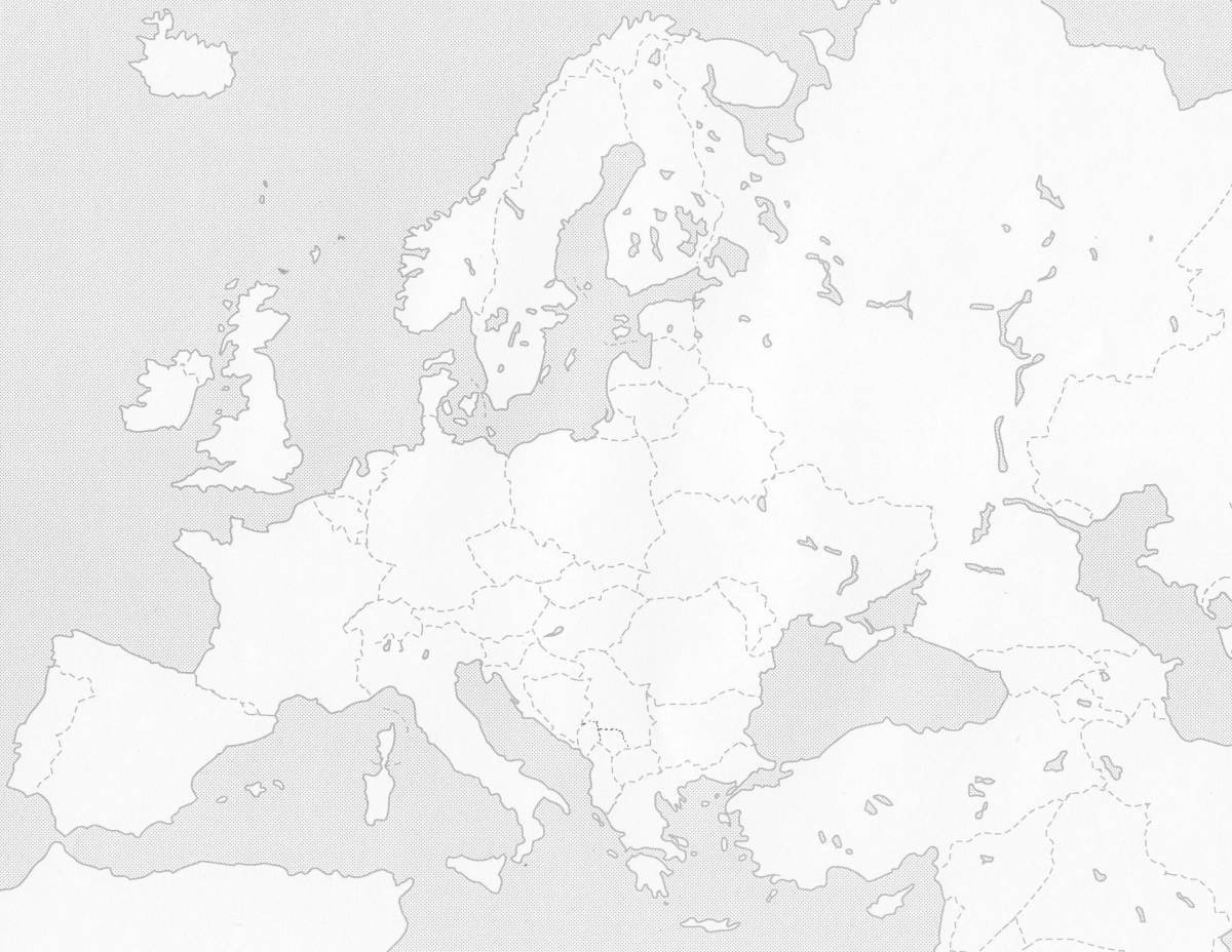 Точная раскраска карта европы 1914 года