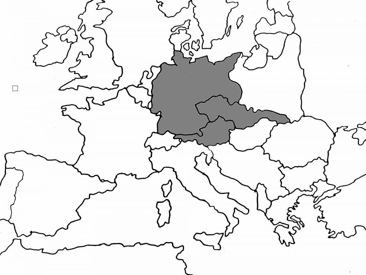 Сложная раскраска карта европы 1914 года