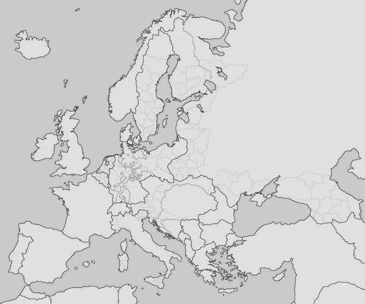 Увлекательная раскраска карта европы 1914 года
