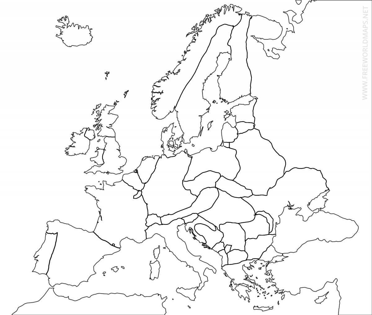 Великолепная раскраска карта европы 1914 года