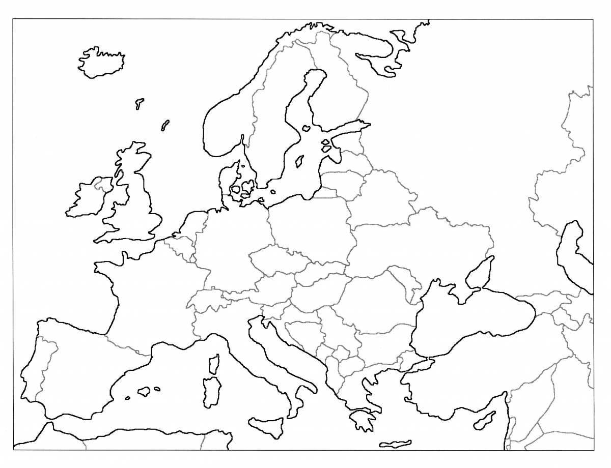 Изысканная раскраска карта европы 1914 года