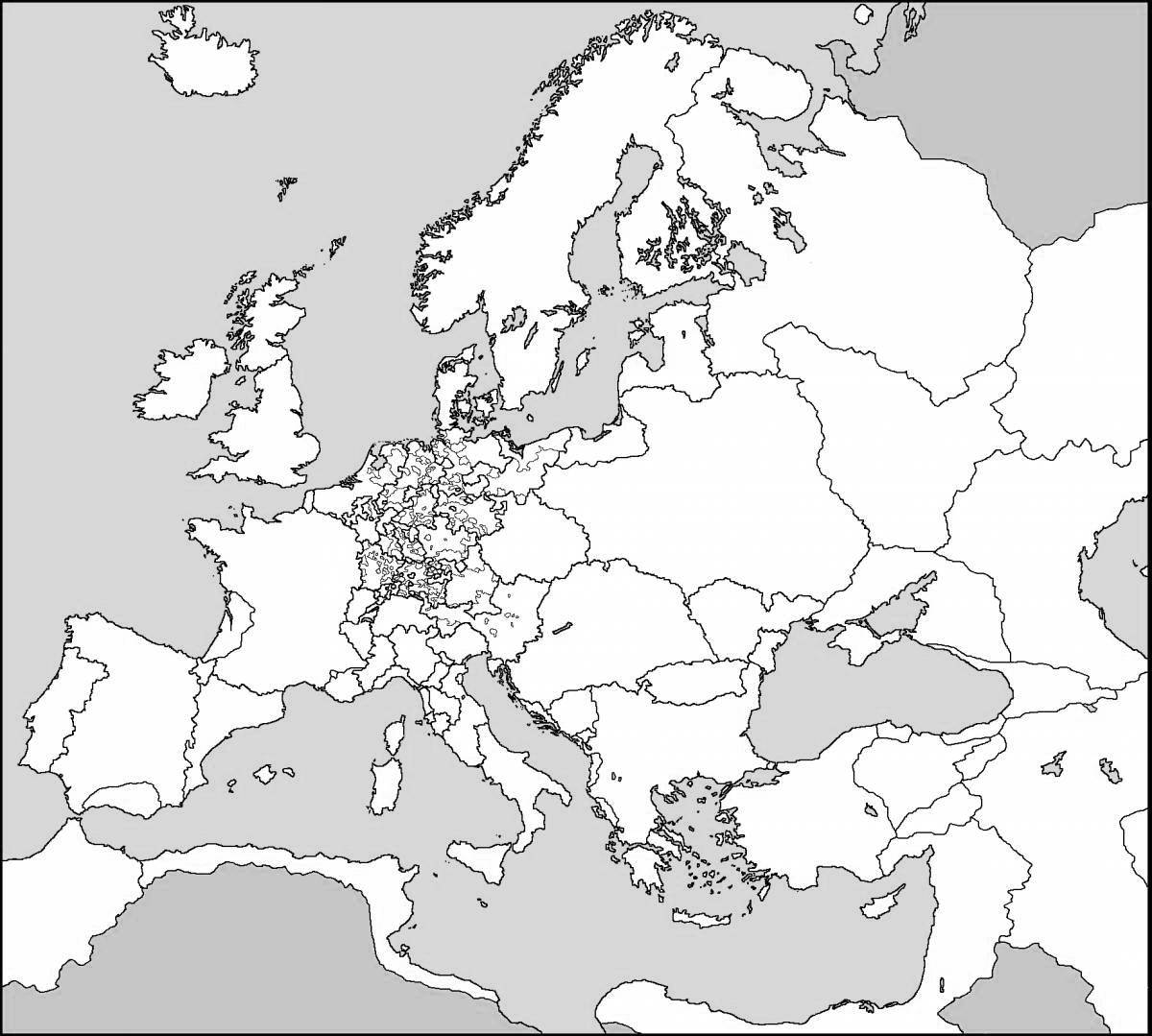 Большая раскраска карта европы 1914 года