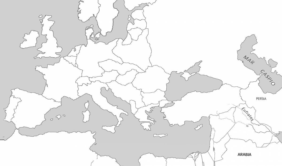 Роскошная раскраска карта европы 1914 года