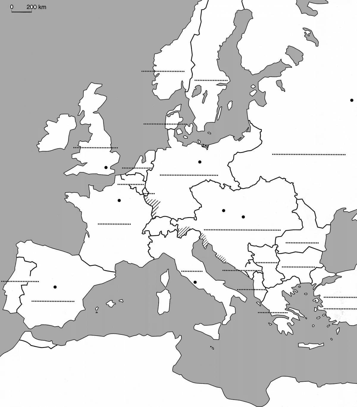 Уникальная раскраска карта европы 1914 года