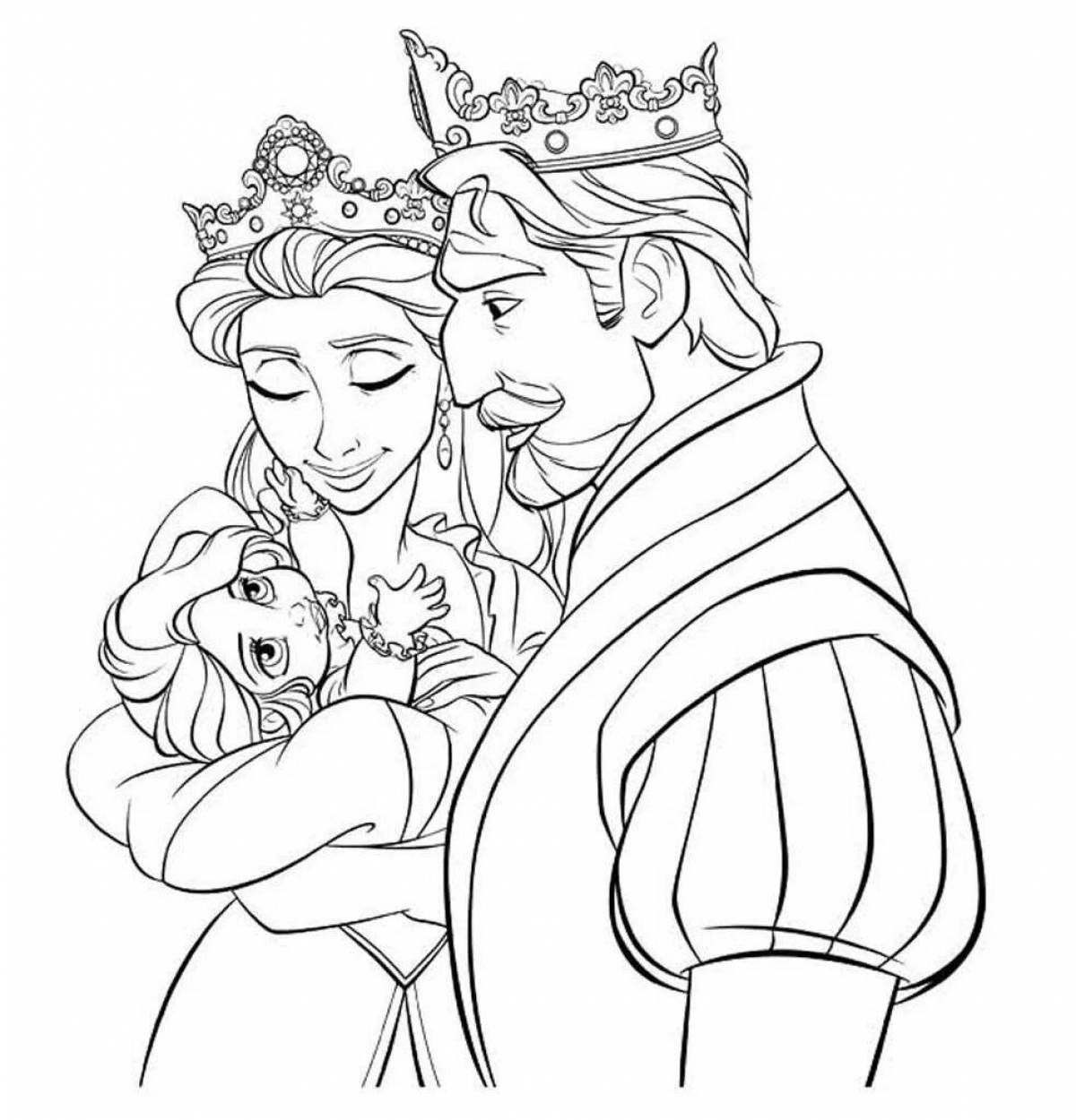 Дворцовая раскраска принцесса и король